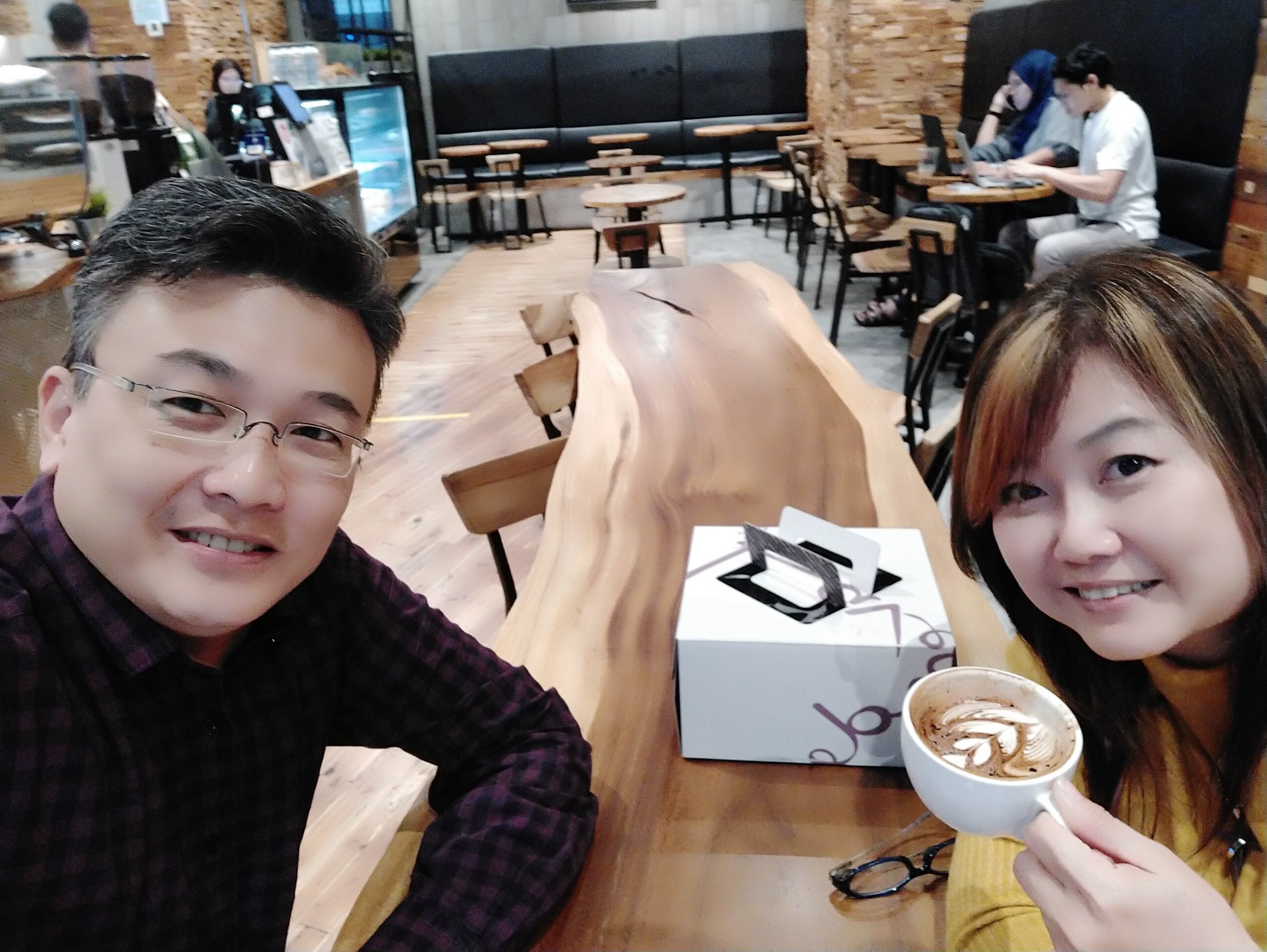 Coffee time with my wife Lea on my birthday this year.